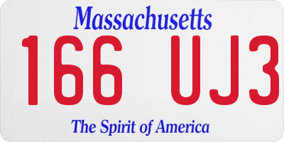 MA license plate 166UJ3