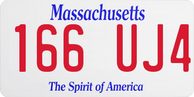 MA license plate 166UJ4