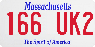 MA license plate 166UK2