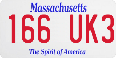 MA license plate 166UK3