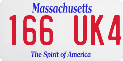 MA license plate 166UK4