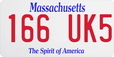 MA license plate 166UK5