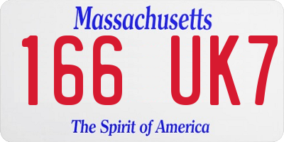 MA license plate 166UK7