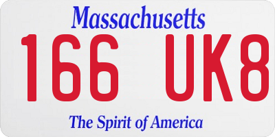 MA license plate 166UK8