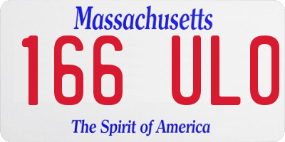 MA license plate 166UL0