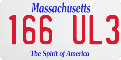 MA license plate 166UL3