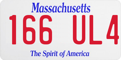 MA license plate 166UL4