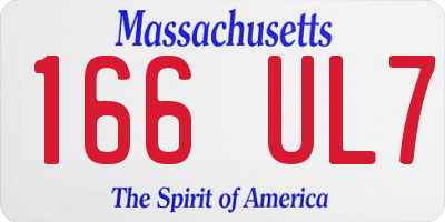 MA license plate 166UL7