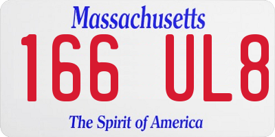 MA license plate 166UL8