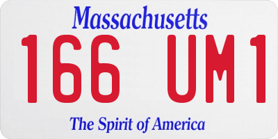 MA license plate 166UM1
