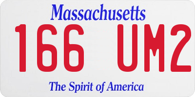 MA license plate 166UM2