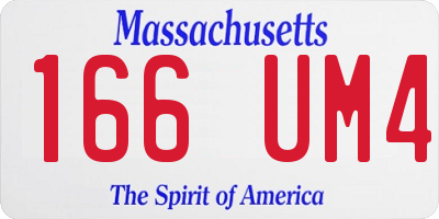 MA license plate 166UM4