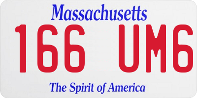 MA license plate 166UM6