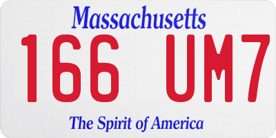 MA license plate 166UM7