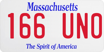 MA license plate 166UN0