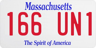 MA license plate 166UN1
