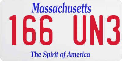 MA license plate 166UN3