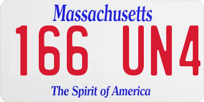 MA license plate 166UN4