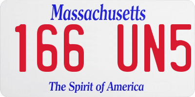 MA license plate 166UN5