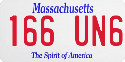 MA license plate 166UN6