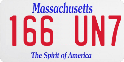 MA license plate 166UN7