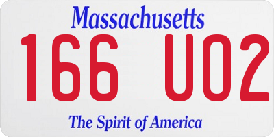 MA license plate 166UO2