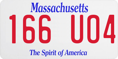 MA license plate 166UO4