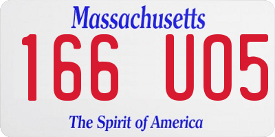 MA license plate 166UO5