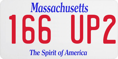MA license plate 166UP2