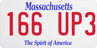MA license plate 166UP3
