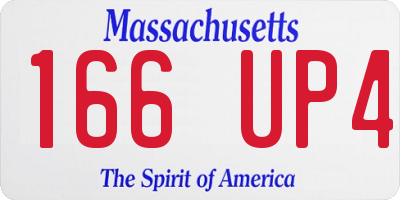 MA license plate 166UP4