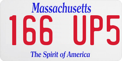 MA license plate 166UP5
