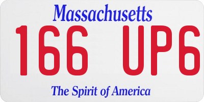 MA license plate 166UP6