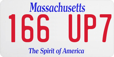 MA license plate 166UP7
