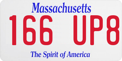 MA license plate 166UP8