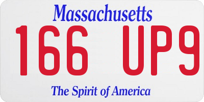 MA license plate 166UP9