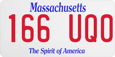 MA license plate 166UQ0