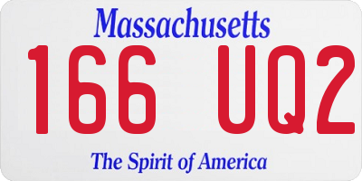 MA license plate 166UQ2