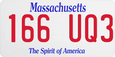 MA license plate 166UQ3