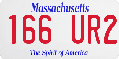 MA license plate 166UR2
