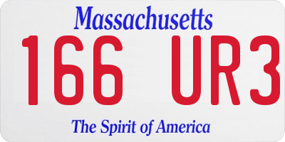 MA license plate 166UR3