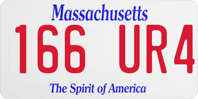 MA license plate 166UR4
