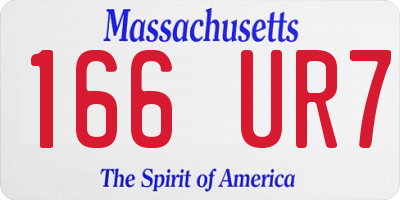 MA license plate 166UR7