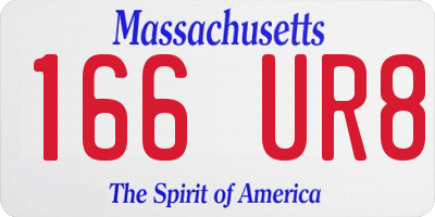 MA license plate 166UR8