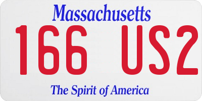 MA license plate 166US2