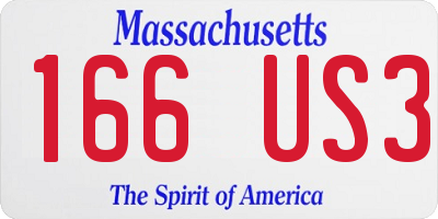 MA license plate 166US3