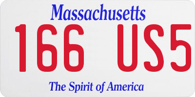MA license plate 166US5