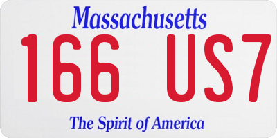 MA license plate 166US7