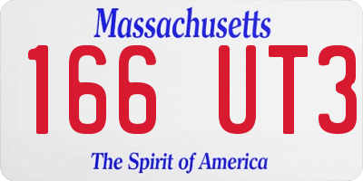MA license plate 166UT3