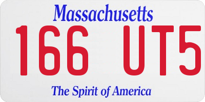MA license plate 166UT5